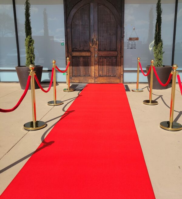 Red carpet and stanchions